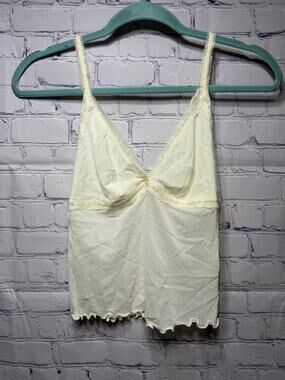 Natural Life Babydoll Cream Lace Trim Camisole Sz XS NWOT Y2K Boho